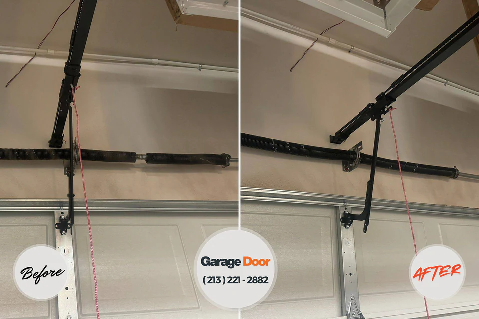 Before and after: garage door repair Muscoda, WI